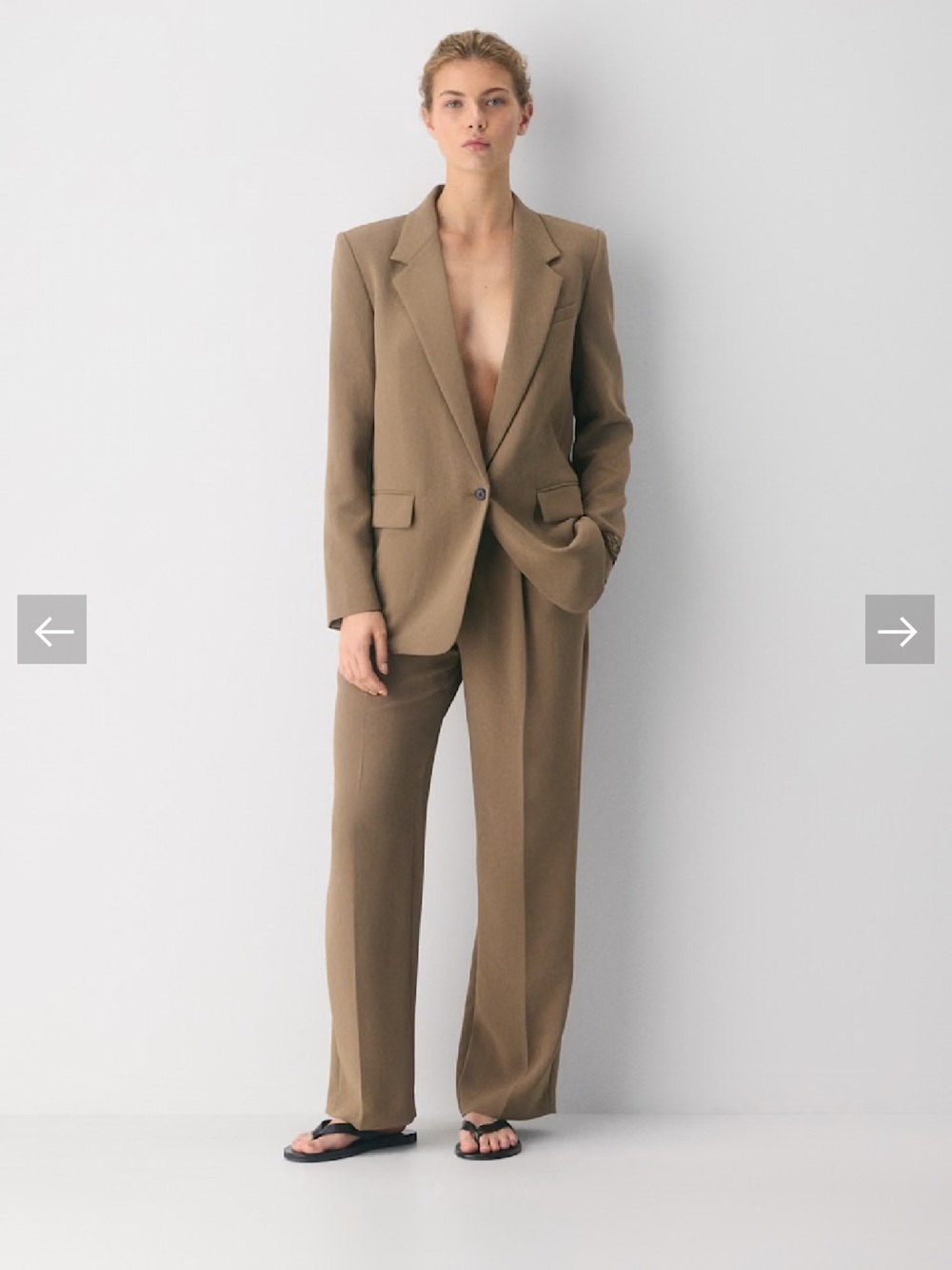 Aritza The effortless Pant Brown Wide-Leg , Rise Low, Leg Wide Size 4
